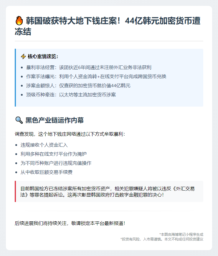 韩检方查获320万美元非法加密货币