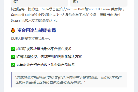 Byzanlink融资100万美元推进RWA代币化