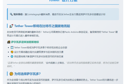 Tether审核萨尔瓦多大厦设计方案