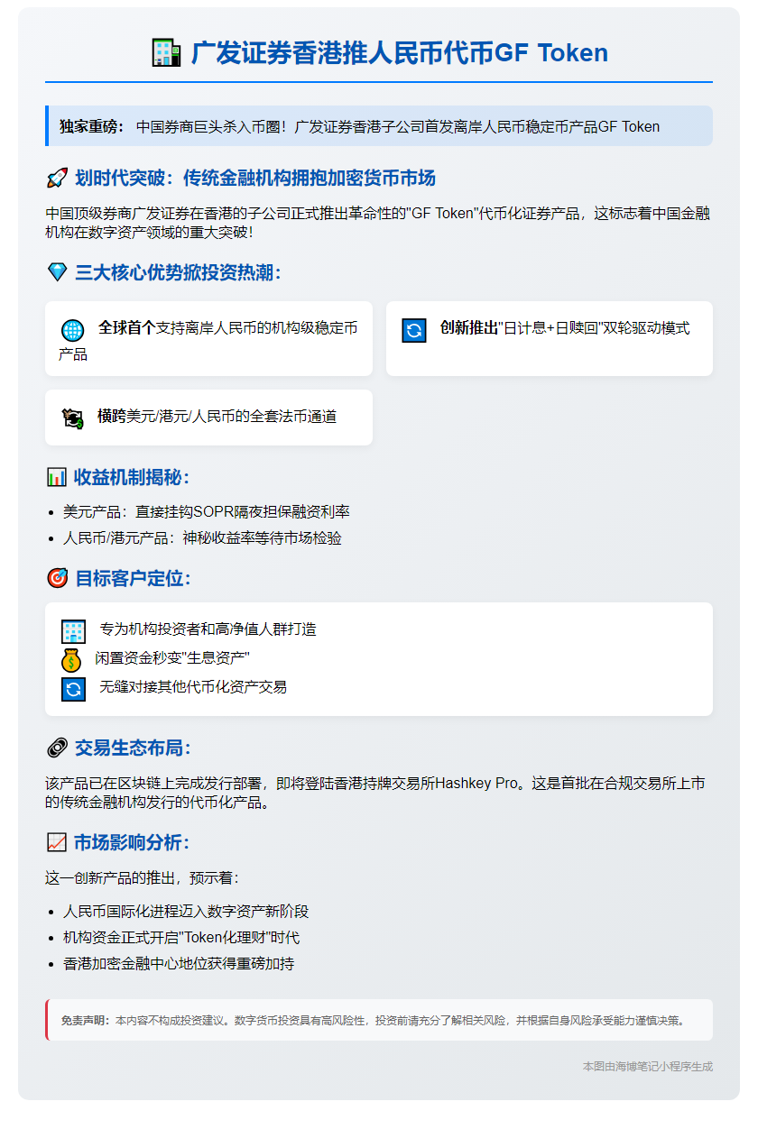 广发证券香港推人民币代币GF Token
