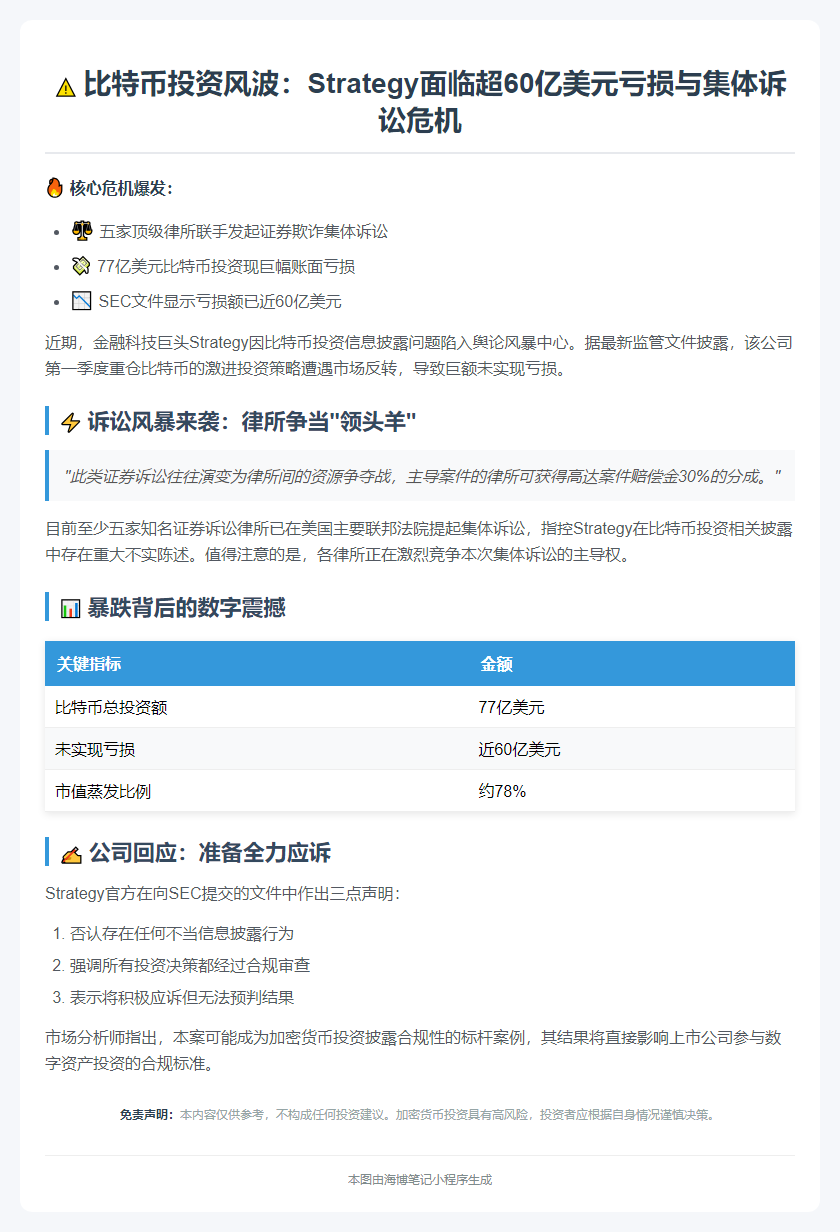 比特币投资声明涉证券欺诈