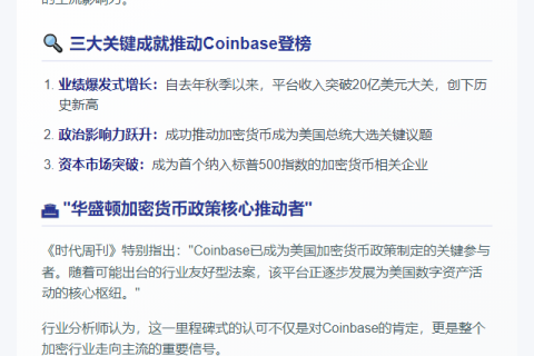 Coinbase跻身《时代》2025全球百强企业