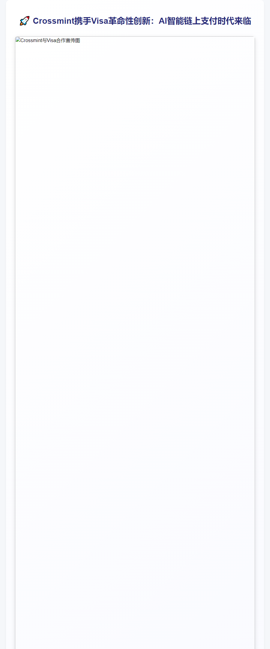 Crossmint联合Visa推AI链上支付