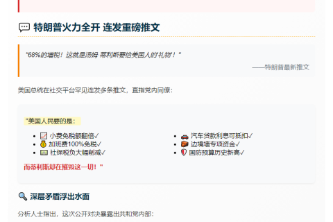 蒂利斯反对税改遭特朗普怒斥：大错特错