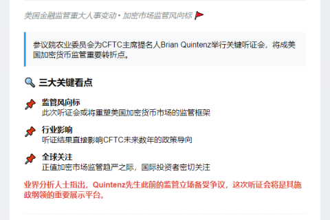 美参院6月10日对CFTC主席提名人听证