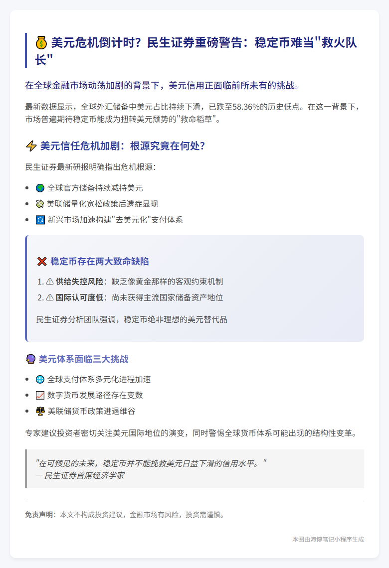 稳定币难挽美元信用危机