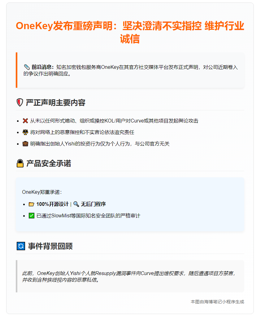 "OneKey澄清与Resupply无关联"
