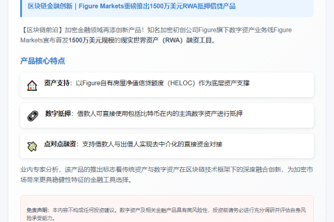 Figure推出1500万美元RWA贷款项目