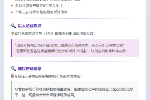 ETH强势但或现”假牛市”