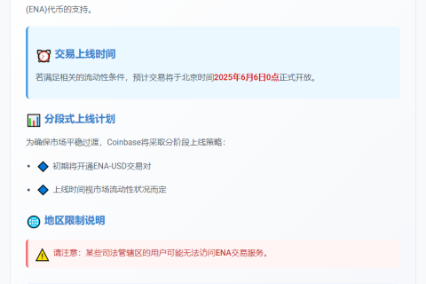 Coinbase上线Ethena(ENA)
