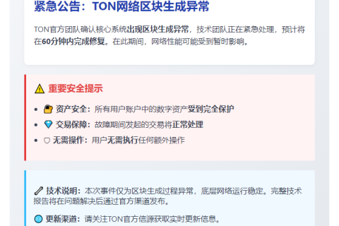 TON链上区块异常，1小时内修复