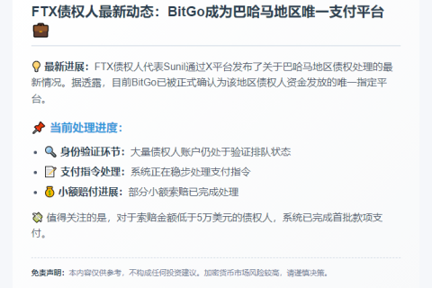 FTX债权人独家使用Bitgo分销