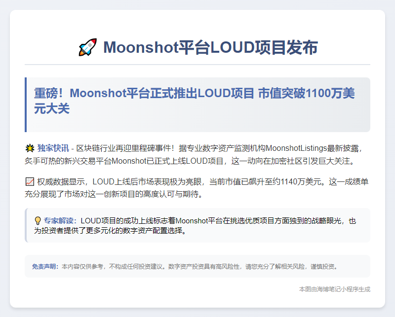 Moonshot发布LOUD