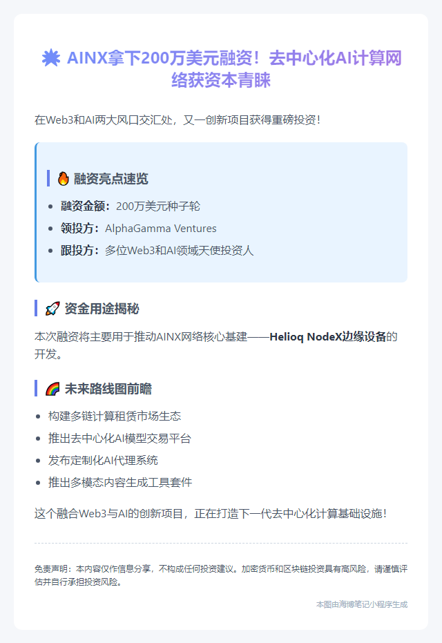 AINX种子轮融资200万美元