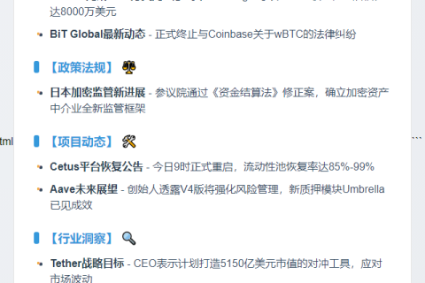 12:0023btc午报：6月8日关键动态速览