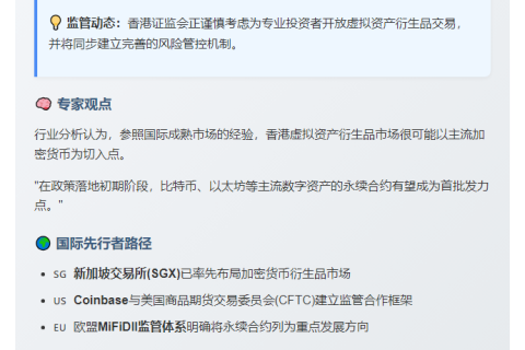 香港拟试点比特币、以太坊永续合约