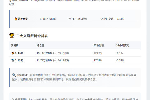 BTC合约未平仓量突破717亿美元