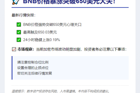 BNB破650美元
