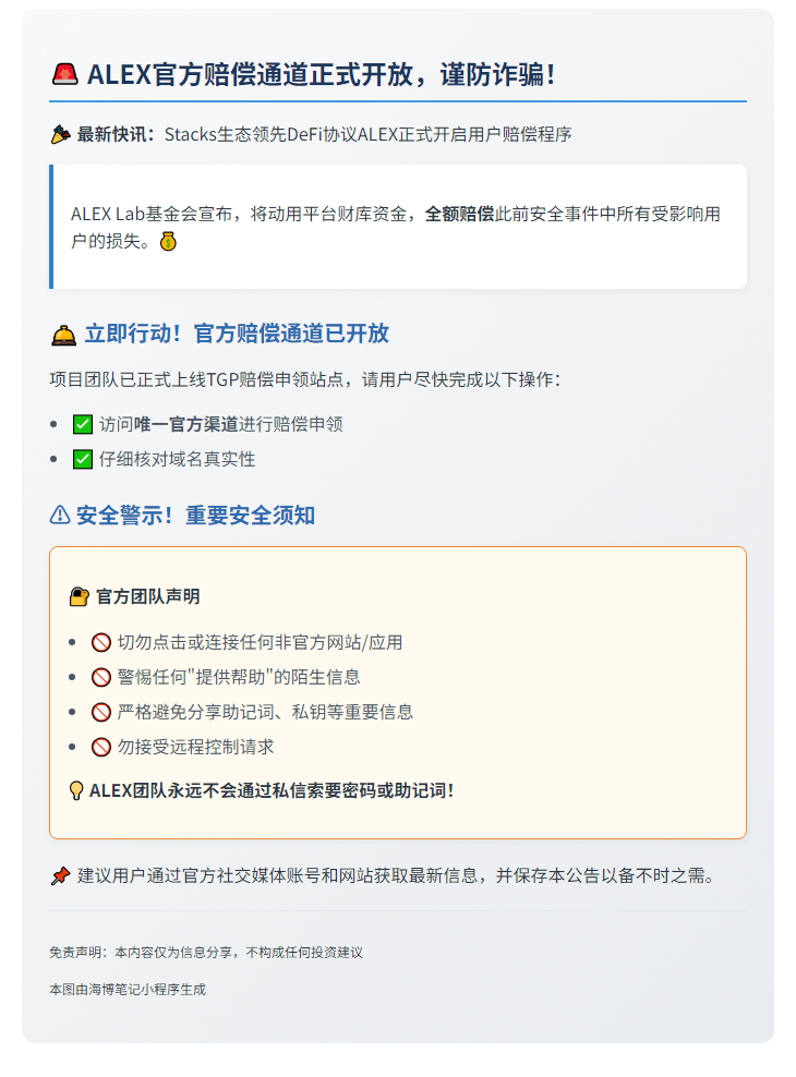 ALEX：TGP赔款站点开放