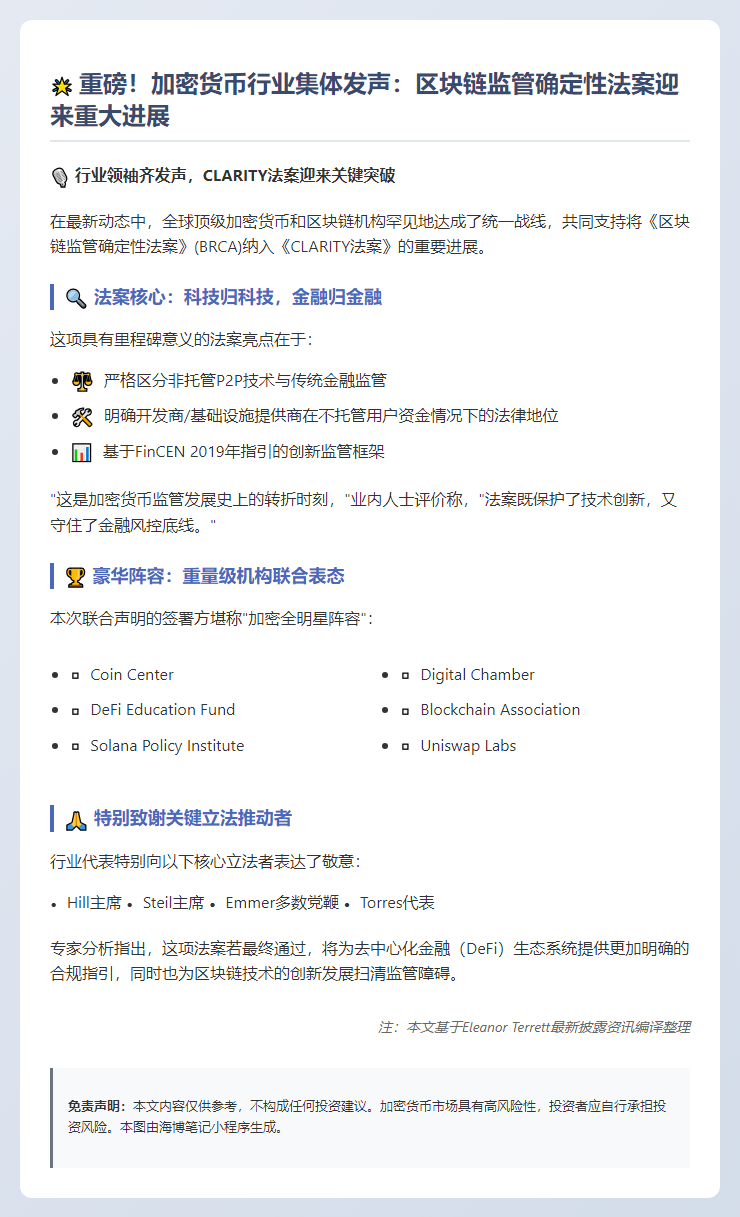 加密机构联名支持CLARITY法案