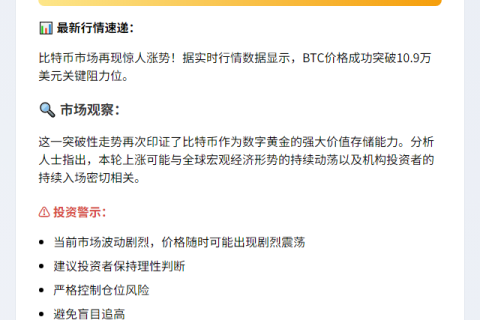 BTC突破$109K