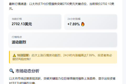 ETH突破2700美元