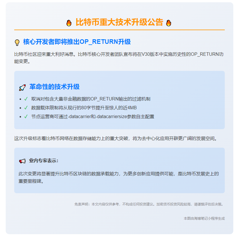 比特币10月升级OP_RETURN