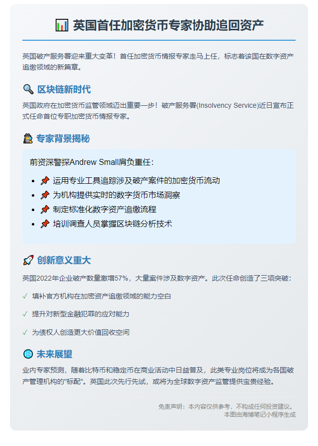 英国首次任命加密货币专家协助追回资产