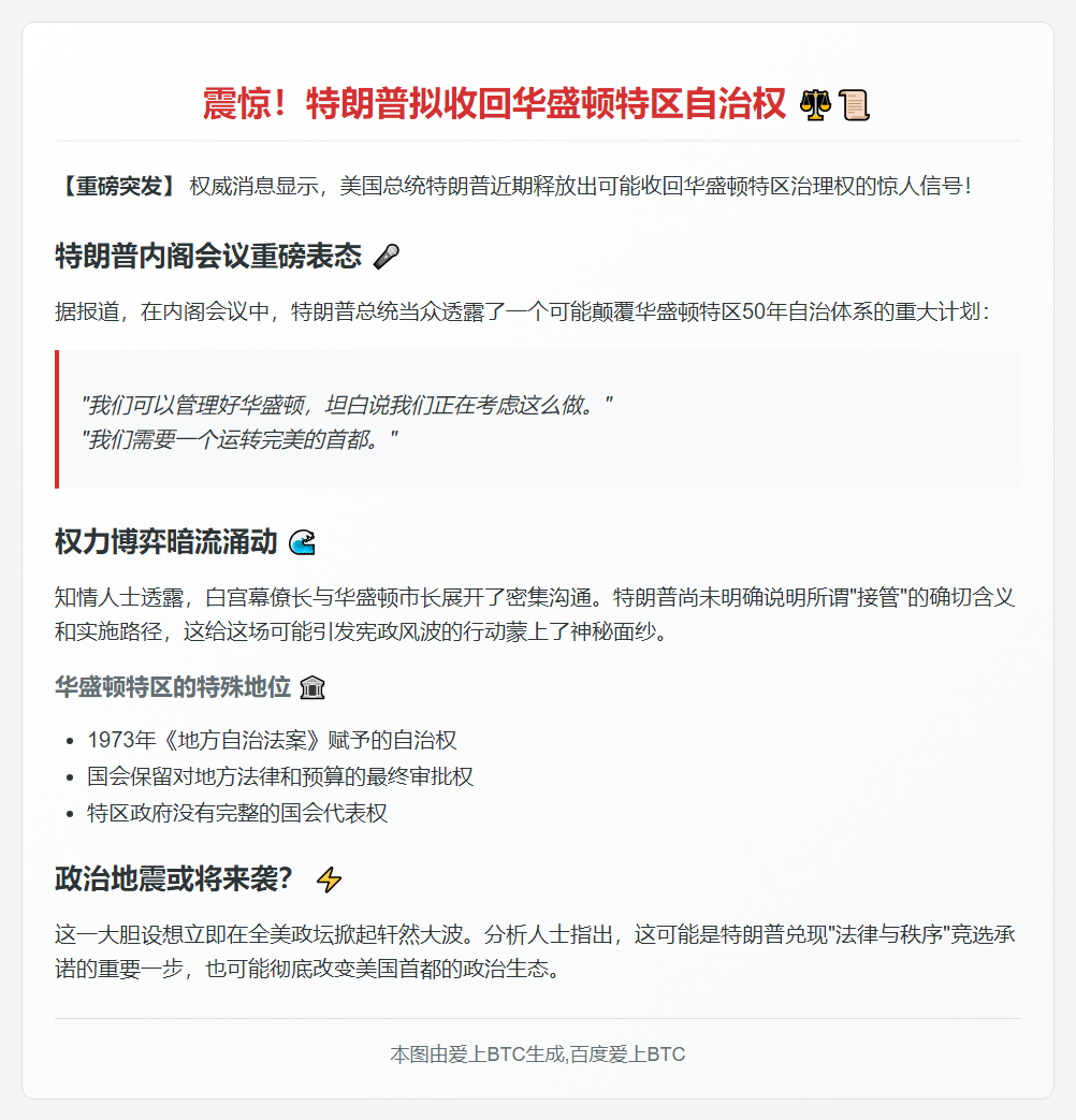 特朗普或接管华盛顿特区