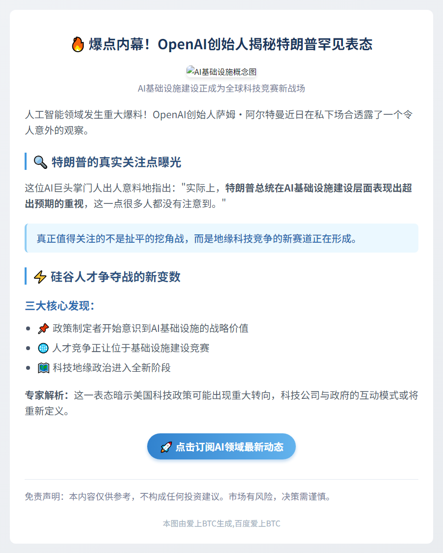 OpenAI创始人力挺特朗普AI基建