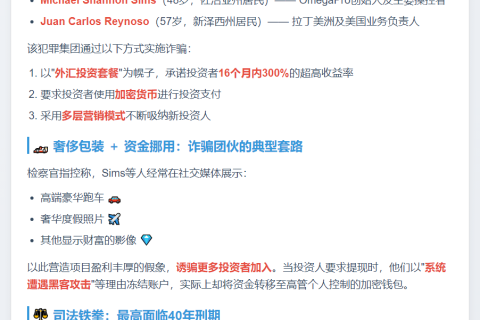 “美司法部起诉OmegaPro涉6.5亿美元诈骗”