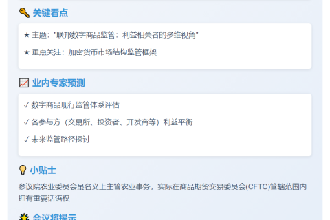 参议院将听证加密市场监管