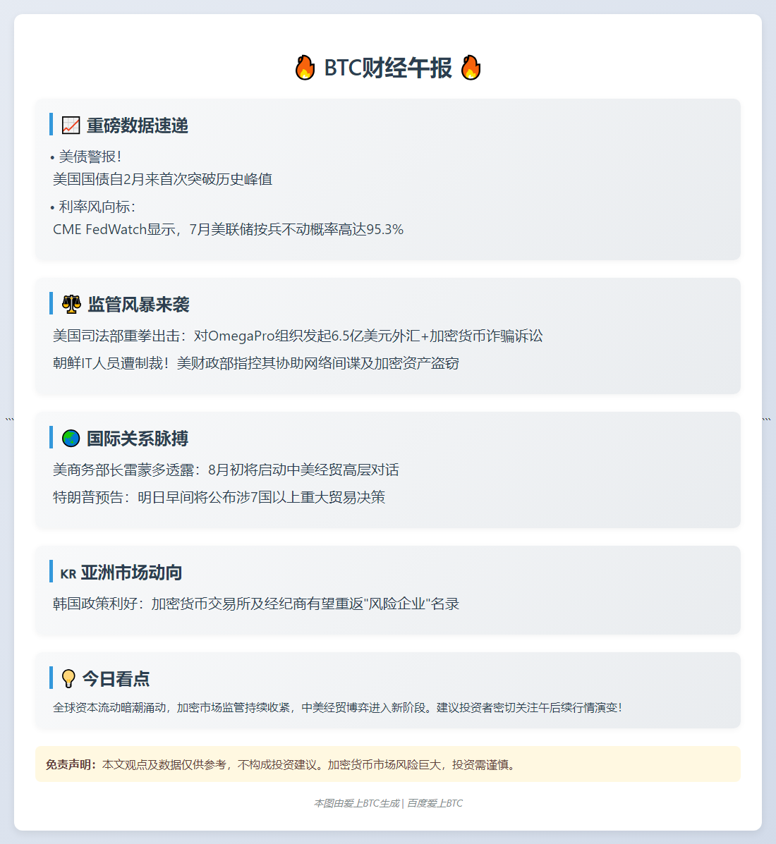 23btc午报 | 7月9日午间要闻速览
