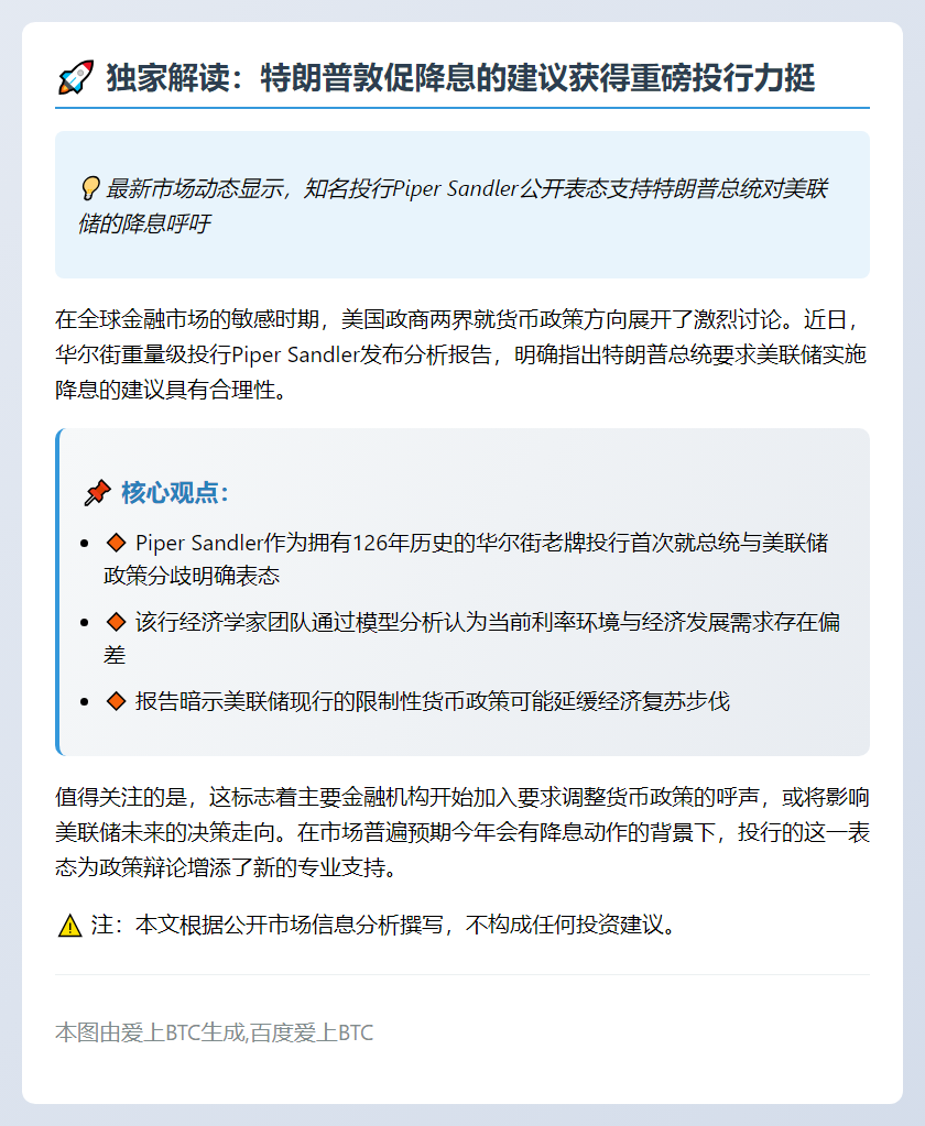 特朗普：美联储应降息