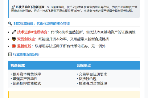 SEC发布代币化证券声明