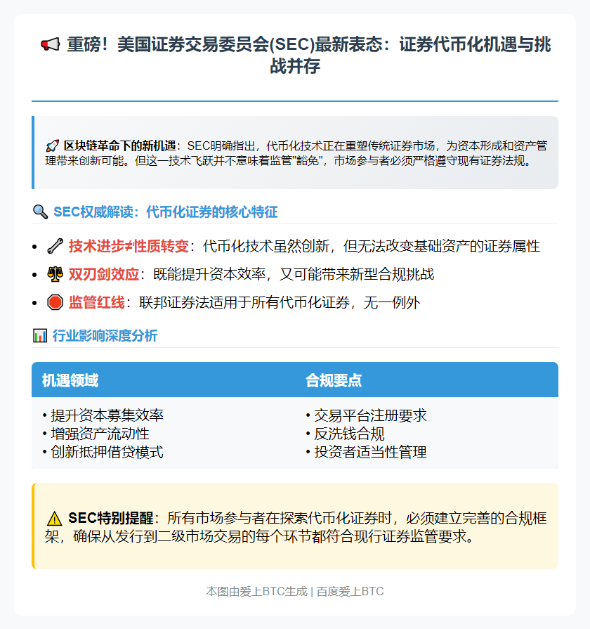 SEC发布代币化证券声明