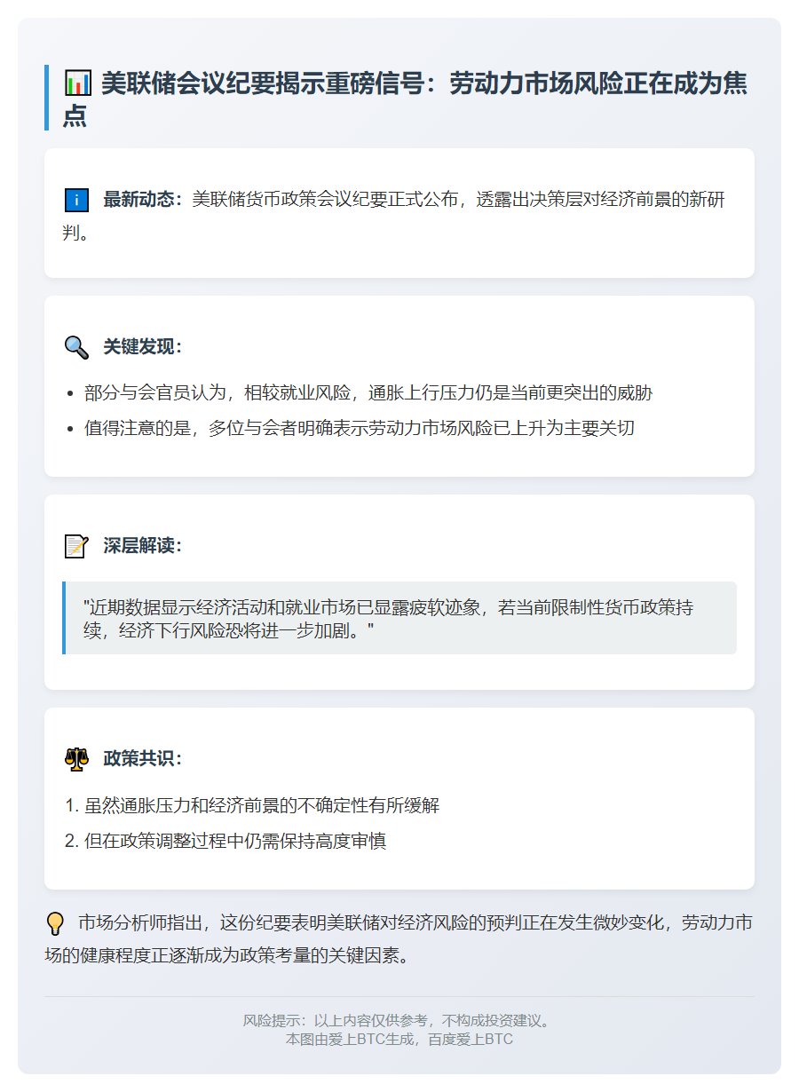 美联储纪要：劳动力市场风险成焦点
