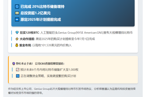 Genius Group 比特币储备增至120枚