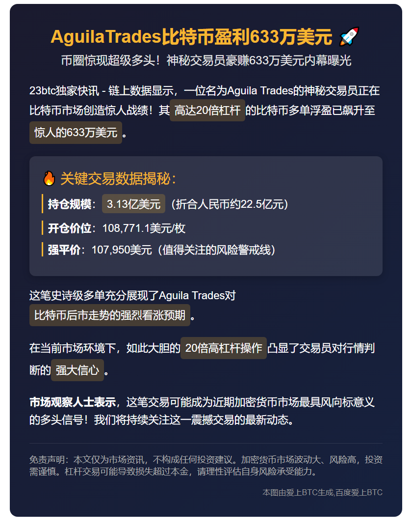 AguilaTrades比特币盈利633万美元