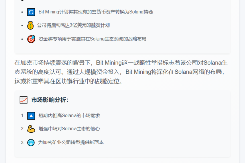 Bit Mining拟募3亿美元布局Solana
