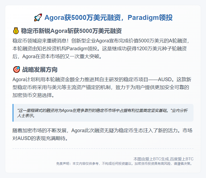 Agora获5000万美元融资，Paradigm领投