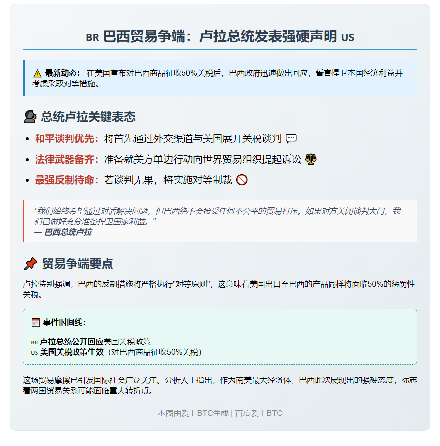 巴西总统：不排除对美关税反制