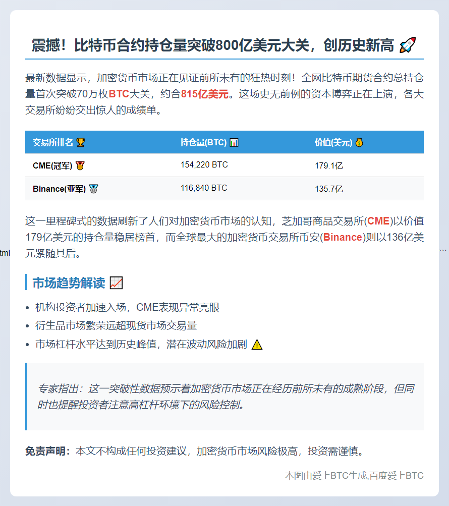 比特币合约持仓新高突破810亿美元