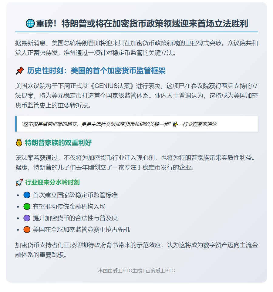 特朗普或下周赢得加密货币政策首胜