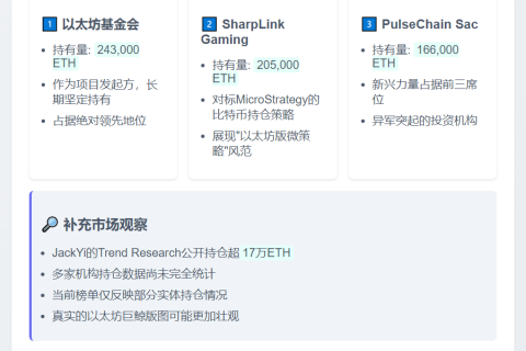 ETH TOP1持仓者：以太坊基金会持24.3万枚