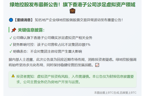 绿地香港涉足虚拟资产业务