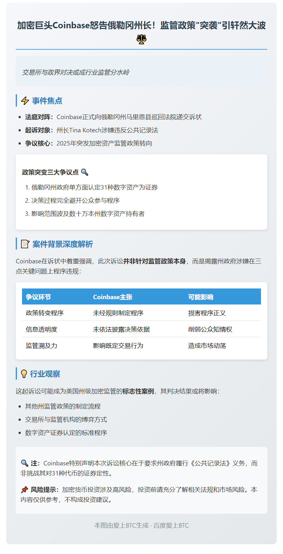Coinbase诉俄州政府未公开加密监管政策
