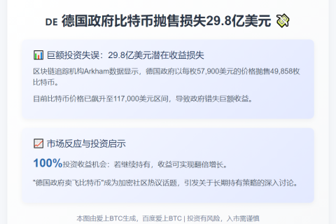 德国政府因比特币抛售损失29.8亿美元