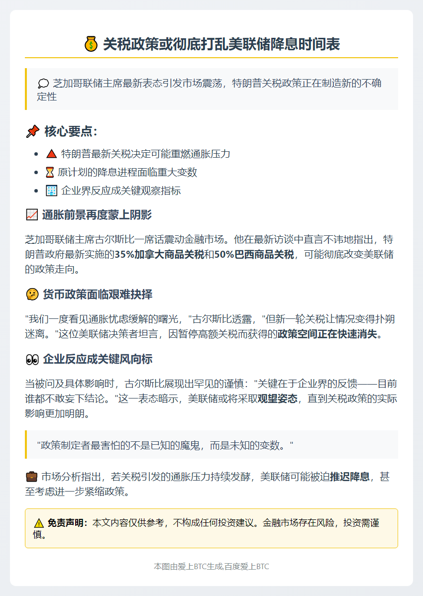 古尔斯比：关税或延缓美联储降息