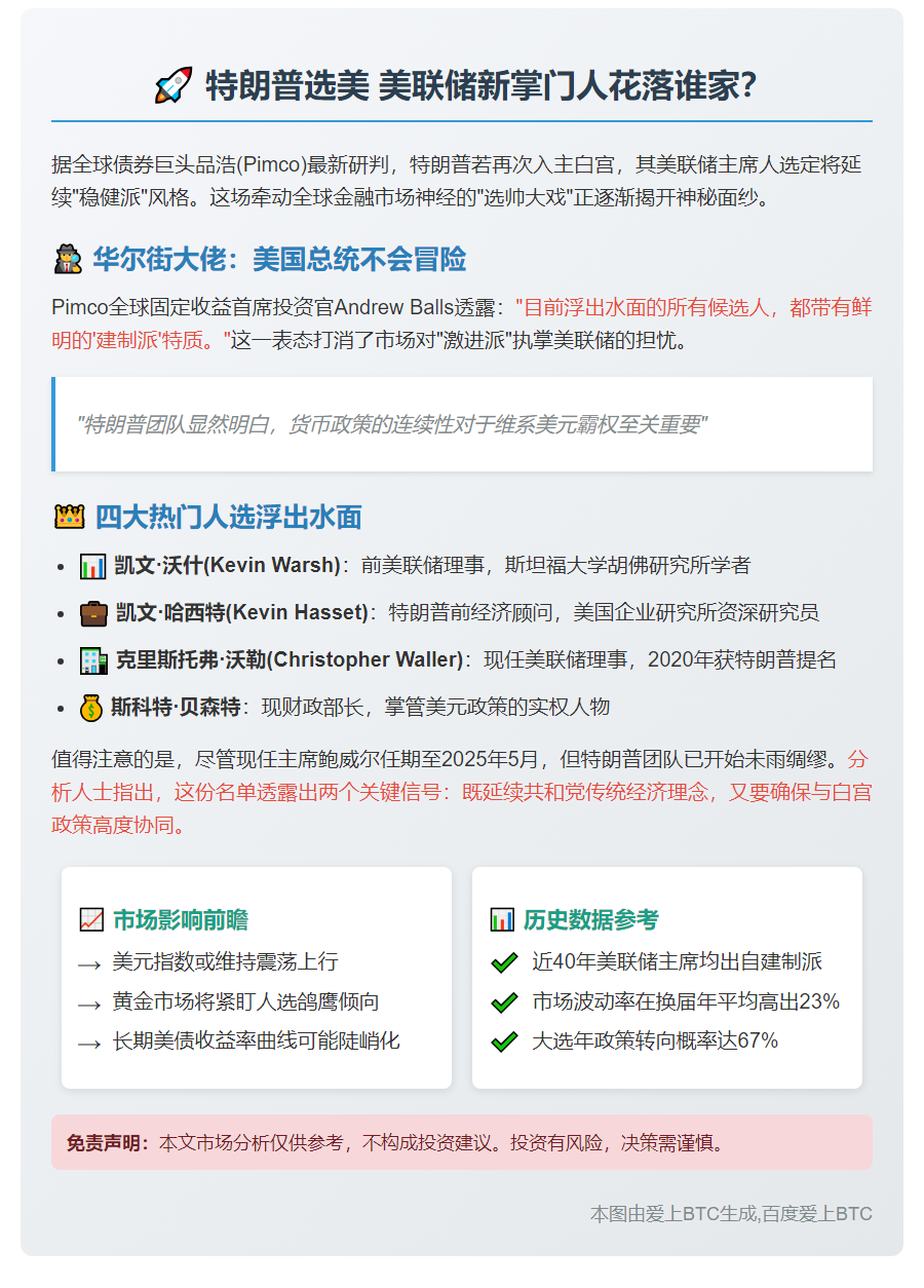 特朗普选美联储主席未超常规